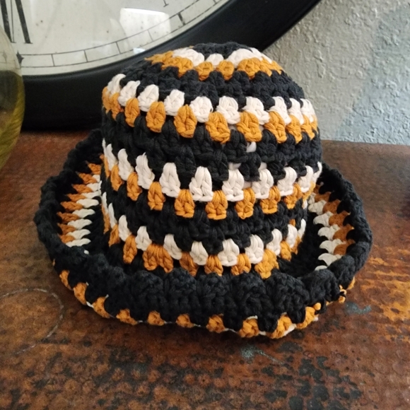 Free People OS Pixie Stripe Bucket Hat Festival Carnival Beachy - Picture 5 of 11